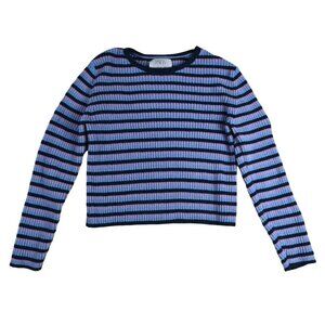 Zara Girls Chenille Knit Y2K Stripes Purple Blue Soft  Size 11-12